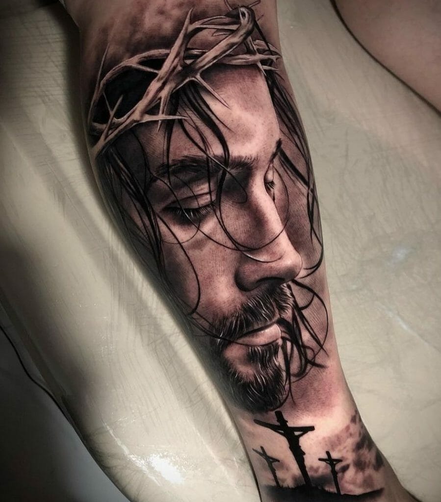 Jesus Tattoo Forearm
