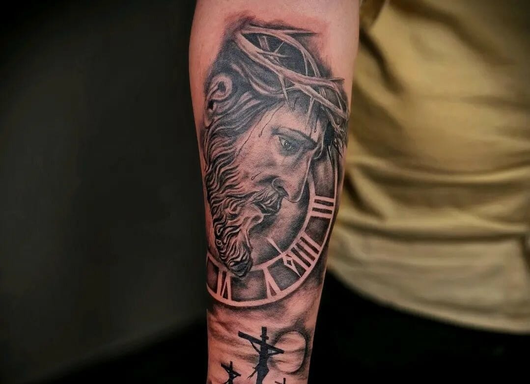 1. Jesus Arm Tattoo Designs - wide 5