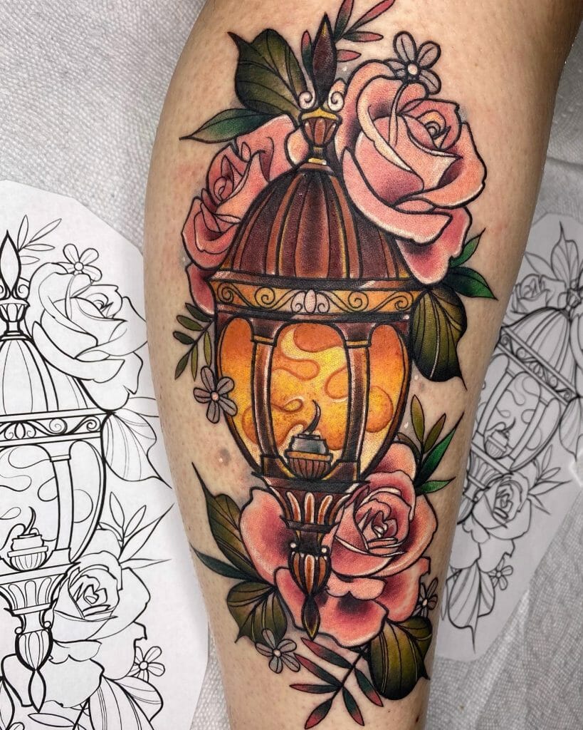 Lantern Leg Tattoo