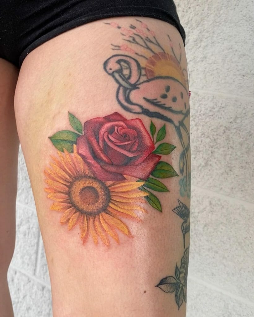 Sunflower Rose Tattoo