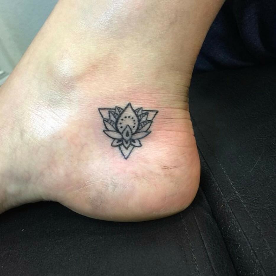 Lotus Flower Ankle Tattoo