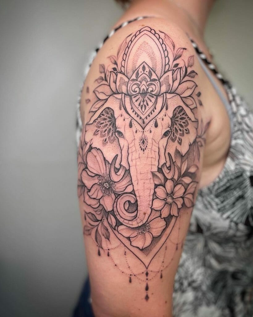 101 Best Elephant Tattoo With Flowers That Will Blow Your Mind! - Outsons