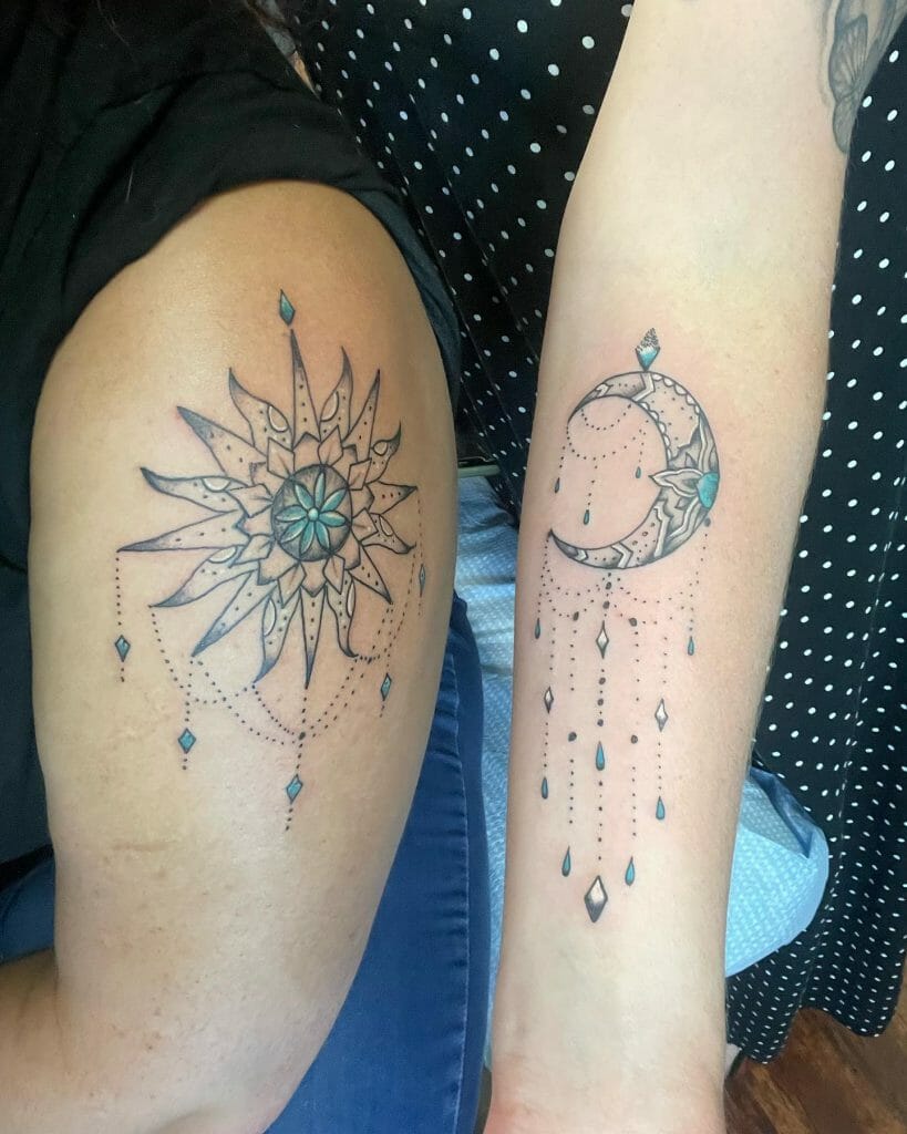 Mandala Sun And Moon Tattoos