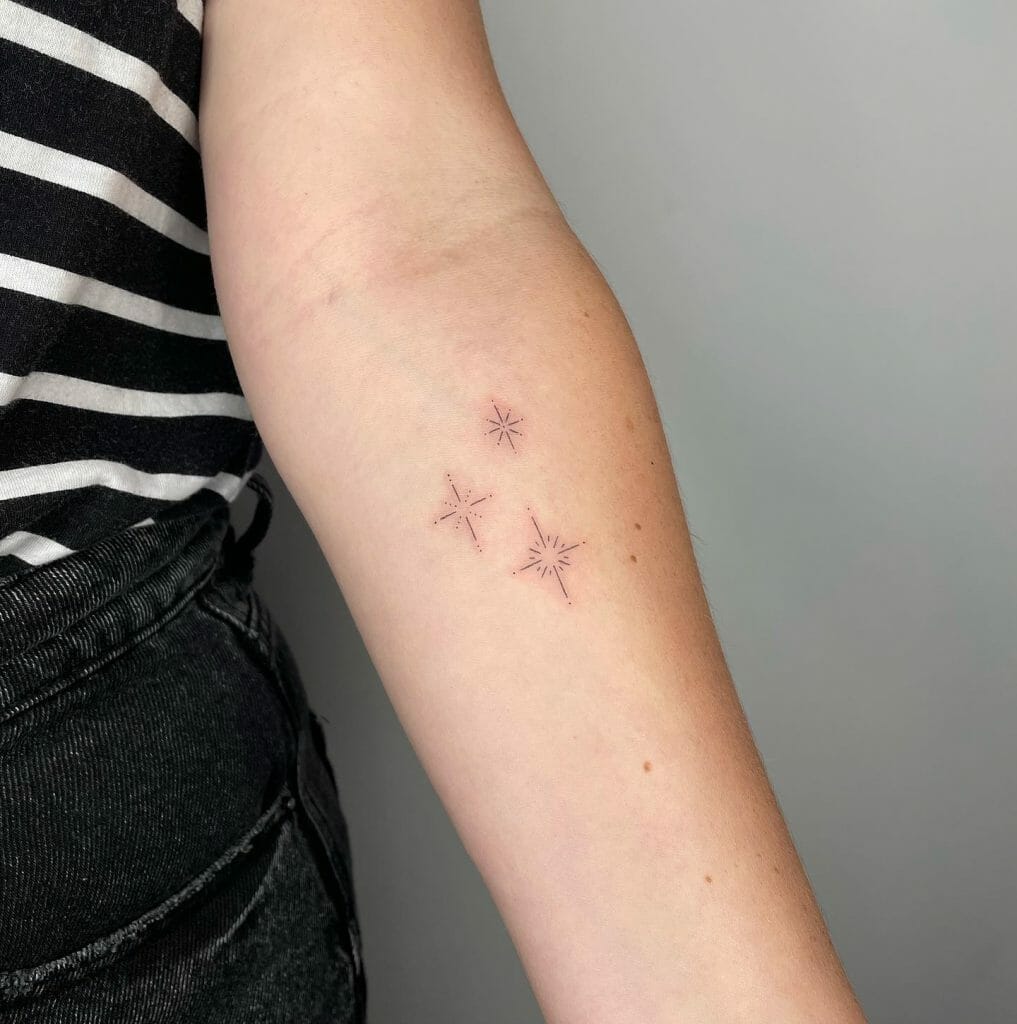 Minimal Star Tattoo on Shoulders