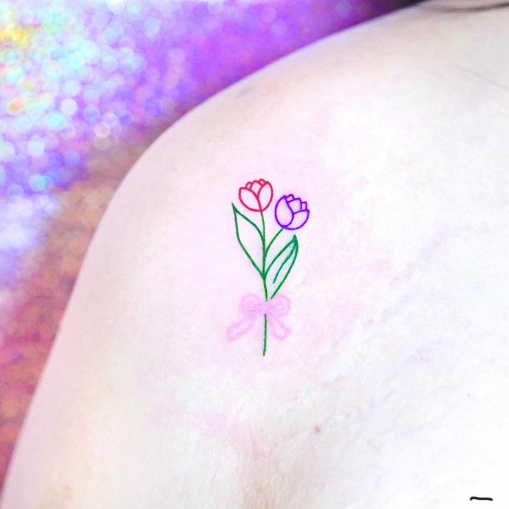 Minimalist Back Flower Tattoo