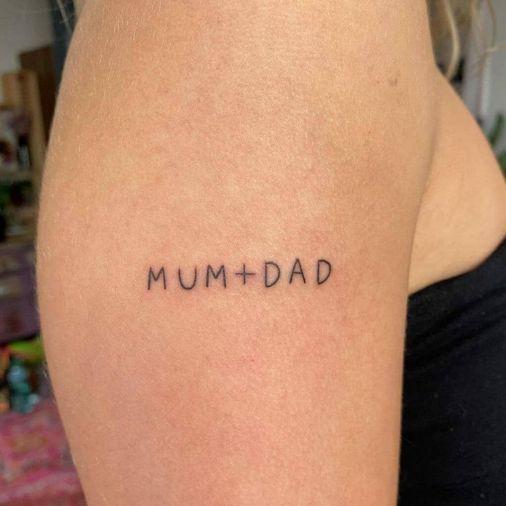 Mom And Dad Minimalistic Tattoo Design