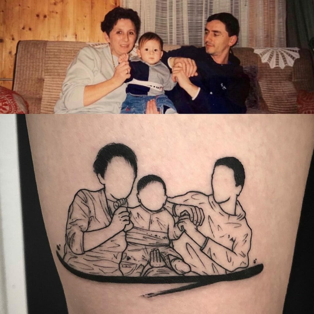 Mom And Dad Tattoo Design From Photograph