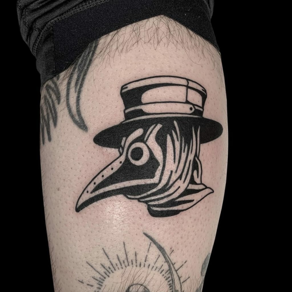 Monochrome Plague Doctor Tattoo