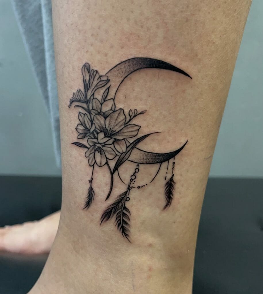 Moon And Flower Design