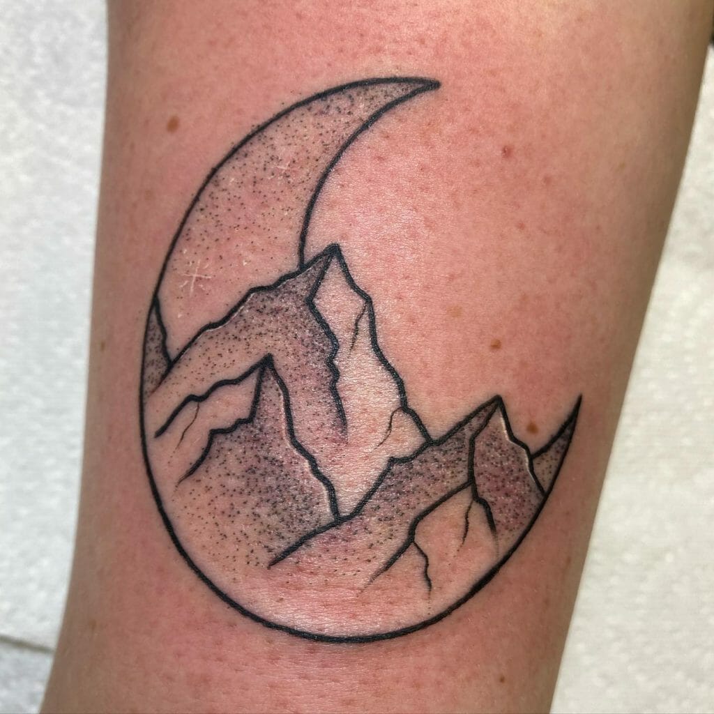 Moon And Mountain Tattoo