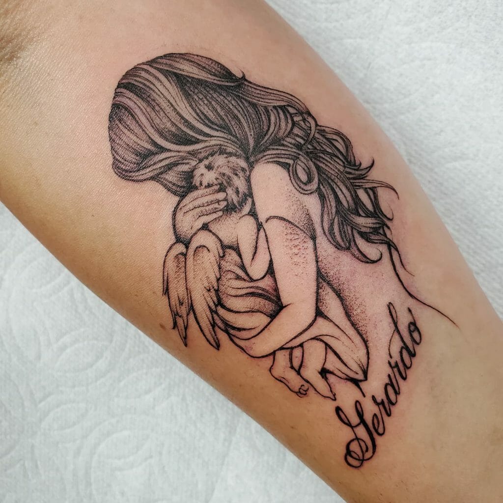 Mother And Child Good Memorial Tattoos
