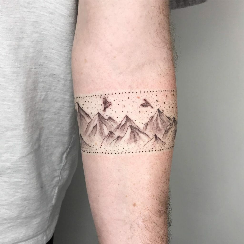 Mountains Simple Forearm Tattoo Designs