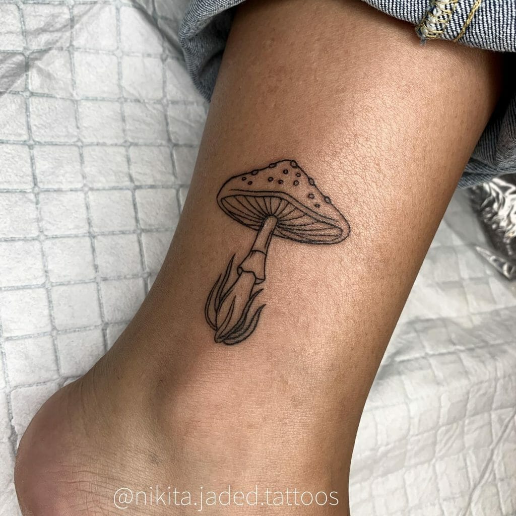 Mushroom Ankle Tattoo
