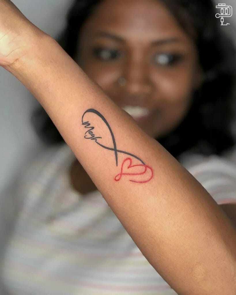 Name Infinity Heart Tattoo