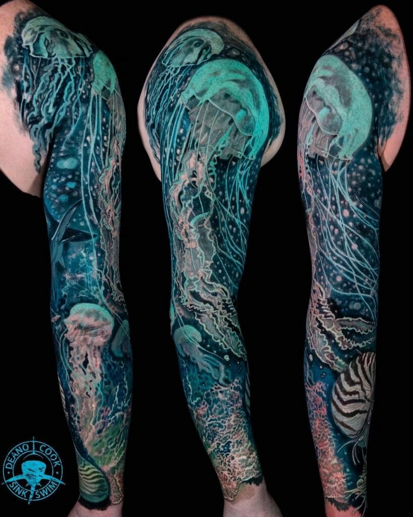 Nautilus Full Sleeve Tattoo