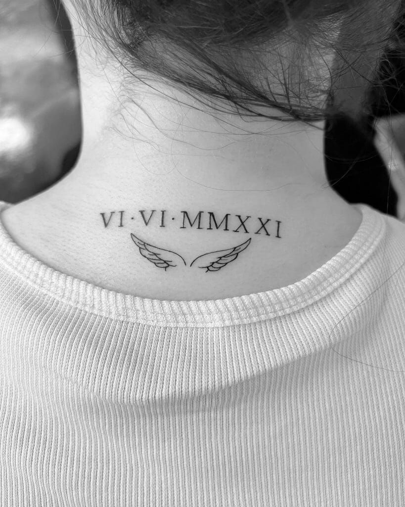 Neck Tattoos With Roman Numerals ideas