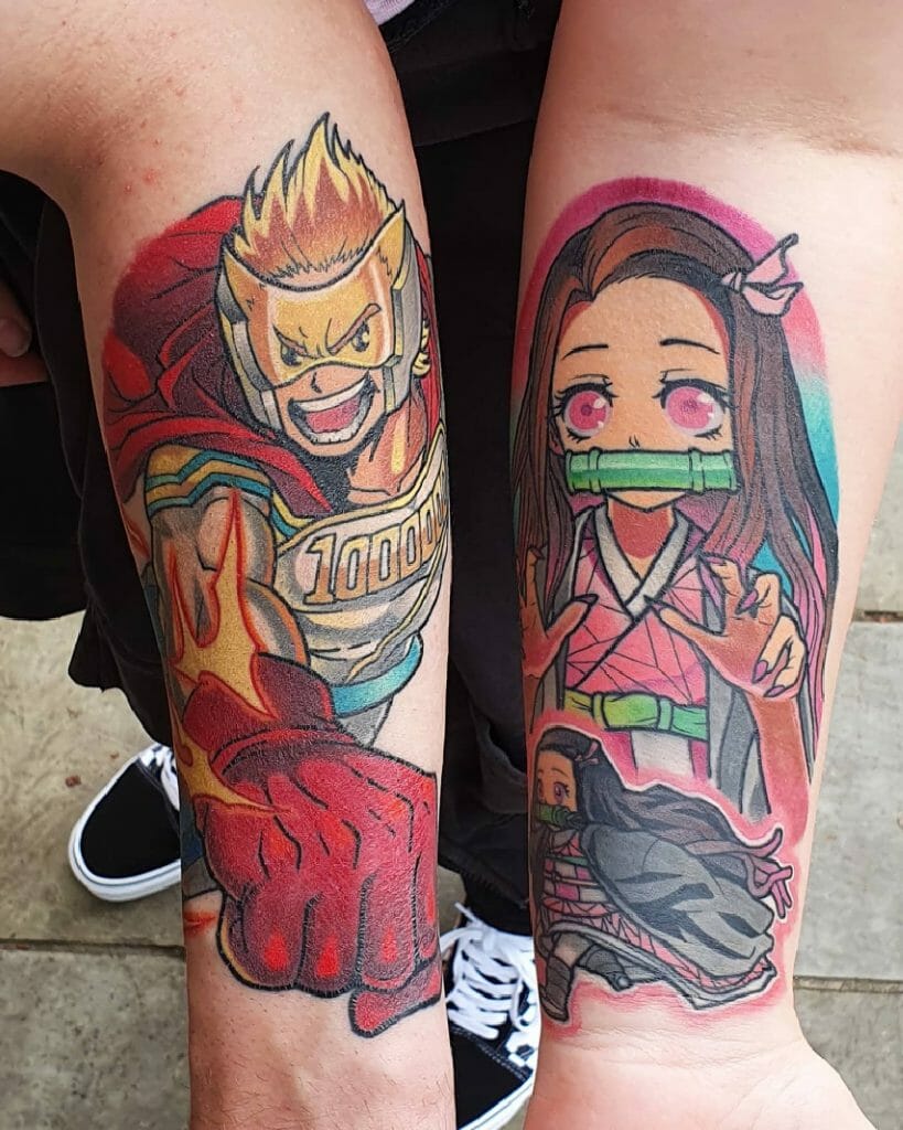 Nezuko And Lemilion Anime Tattoos