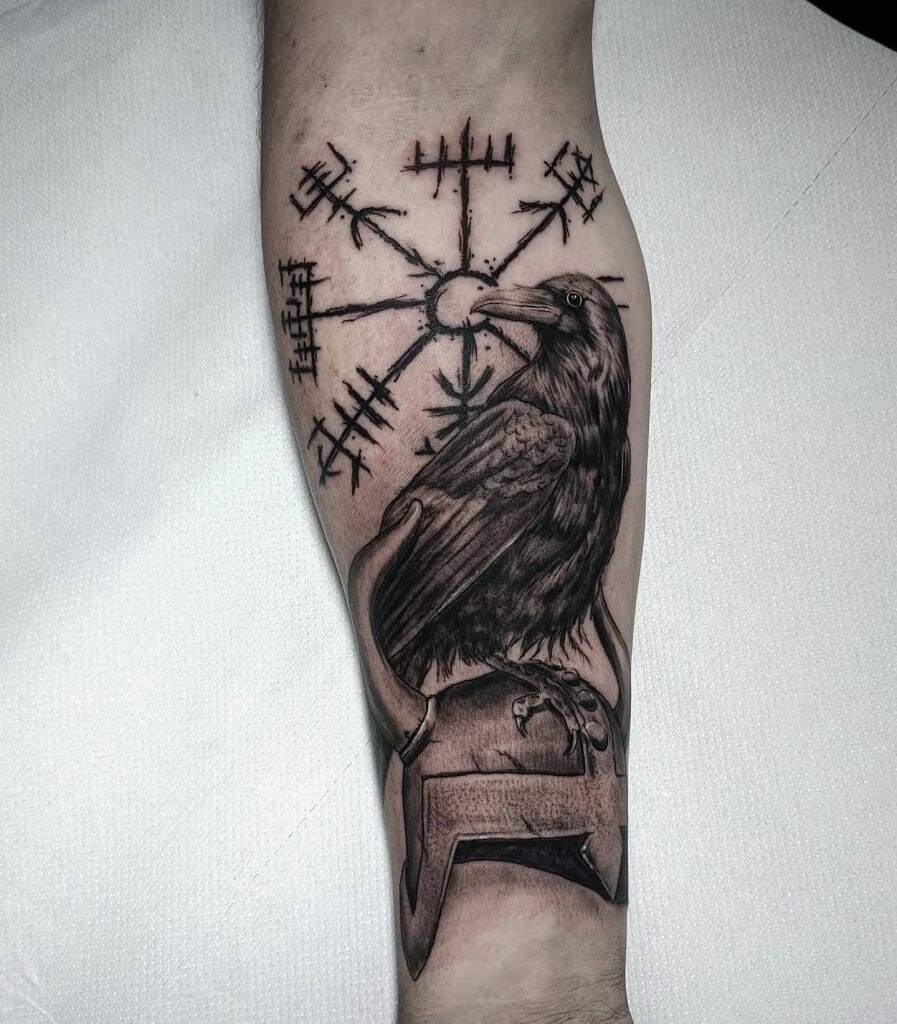 Odin's Ravens Huggin Tattoo Ideas