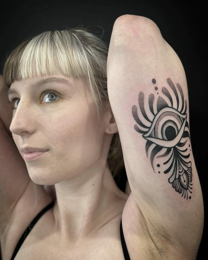 Ornamental Eye Tattoo With Bold Lines ideas