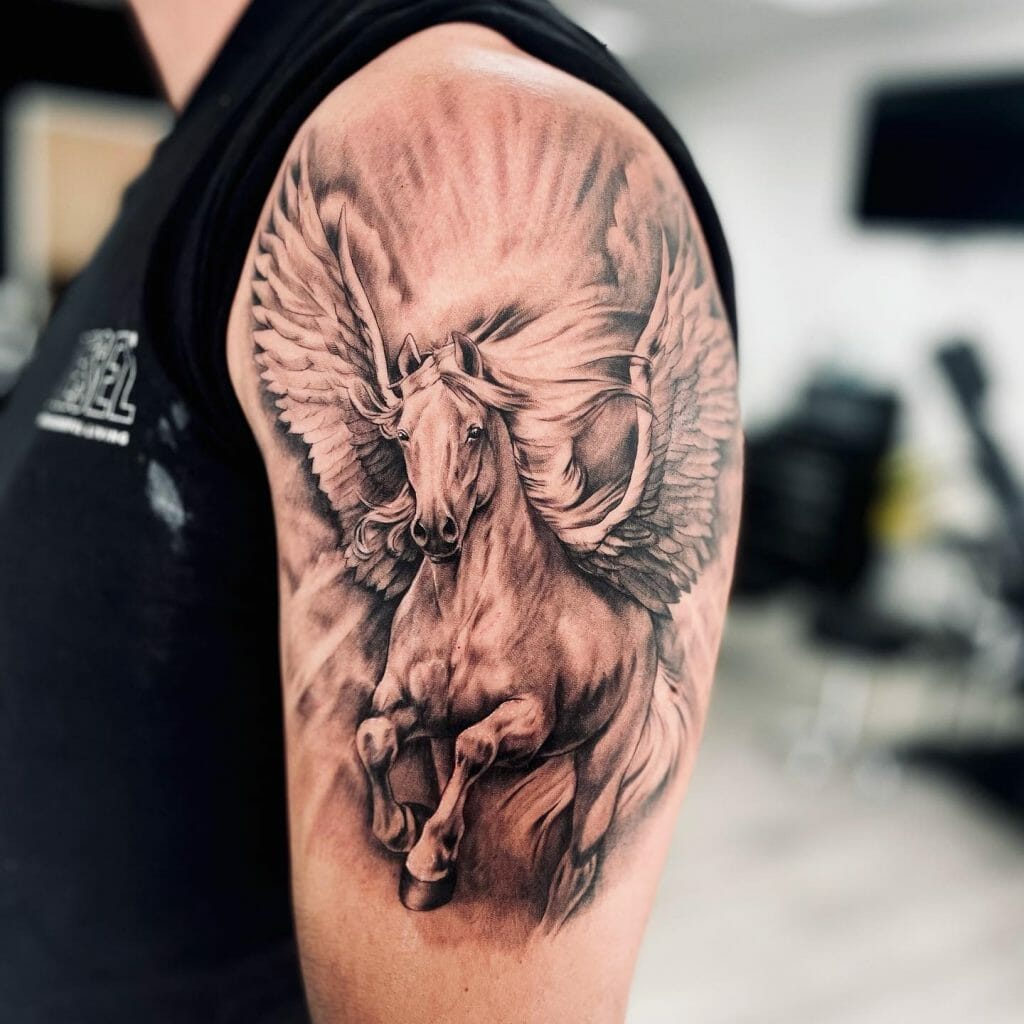 Pegasus Half Sleeve Tattoo