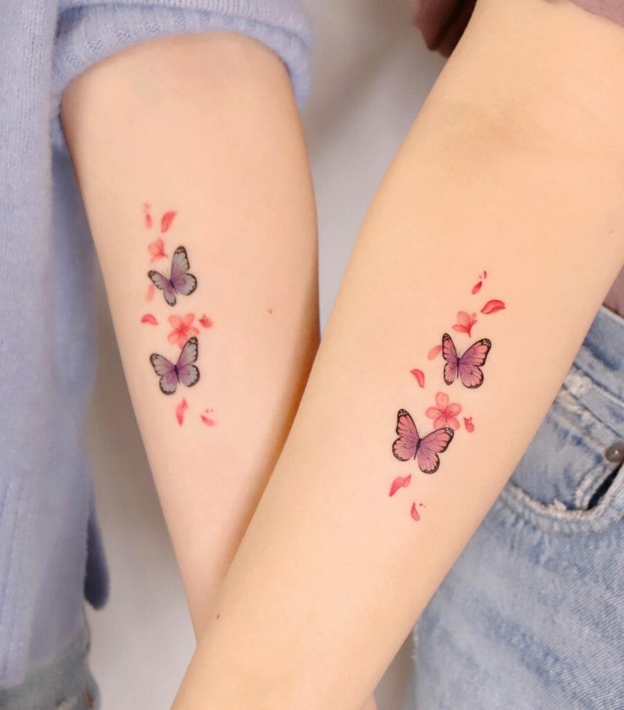 Pink Butterfly Tattoo Ideas