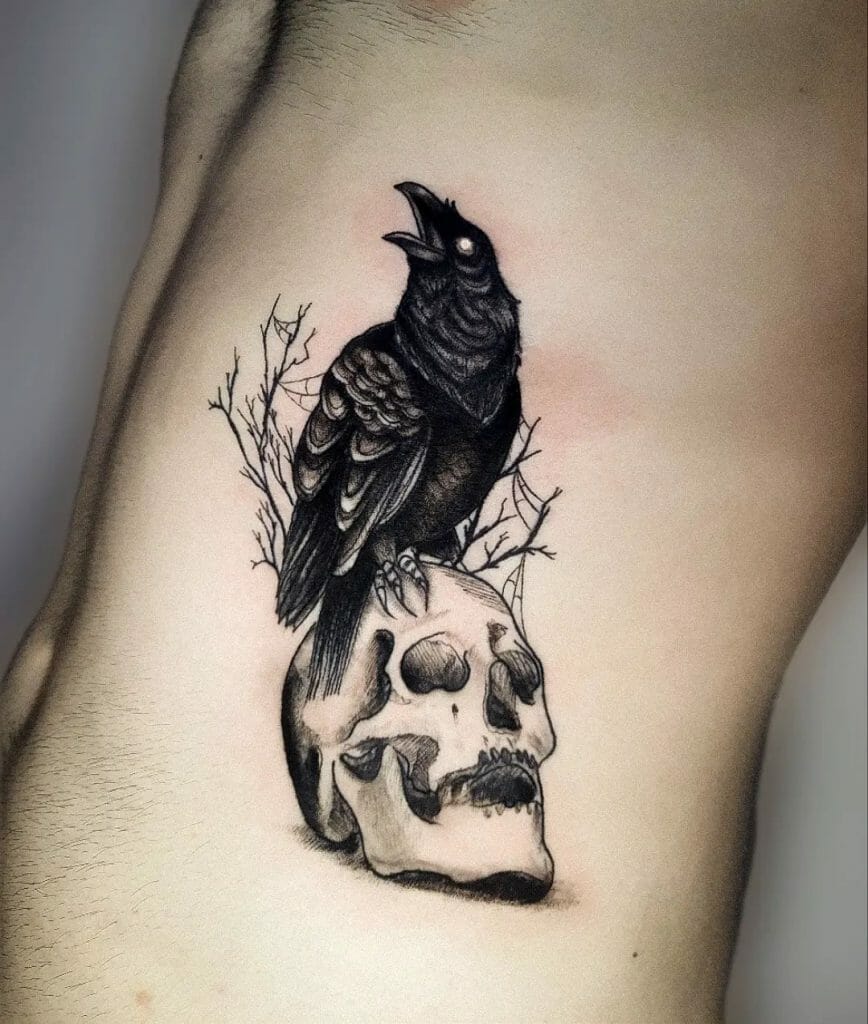 Raven And Skull Tattoo