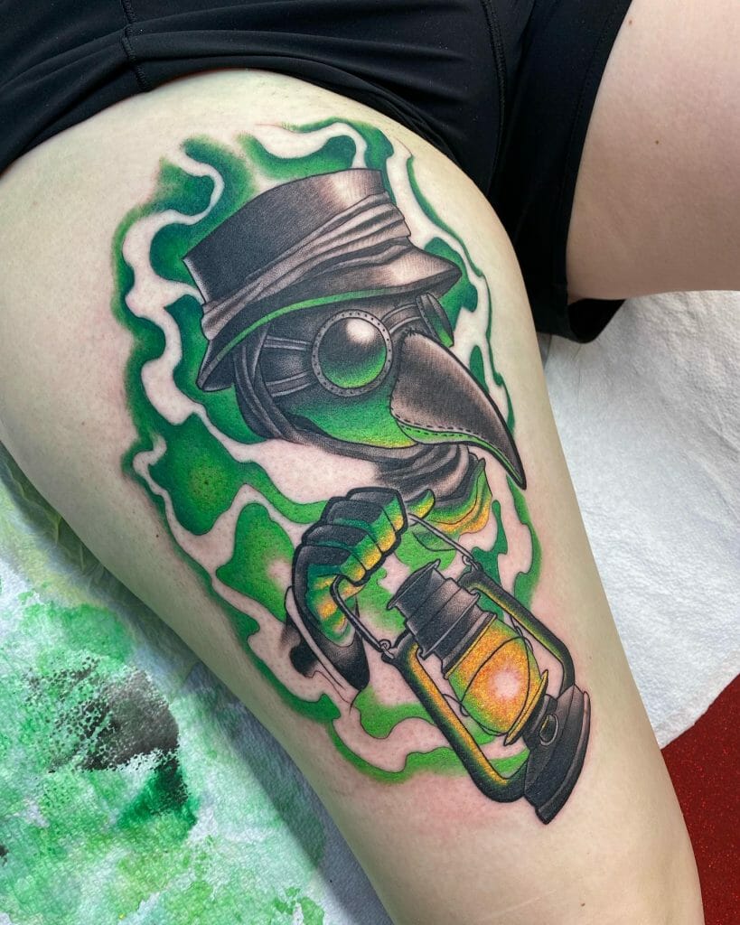 Realistic Plague Doctor Tattoo
