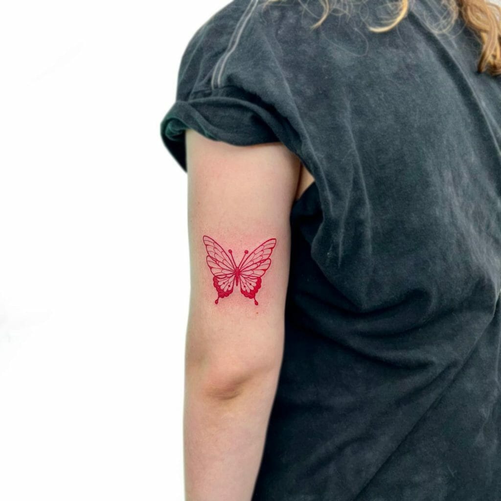Red Butterfly Tattoo Drawings