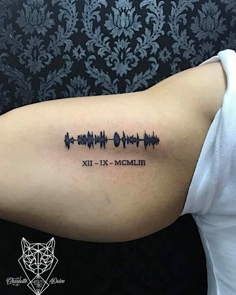 Roman Numerals and Soundwave Tattoo