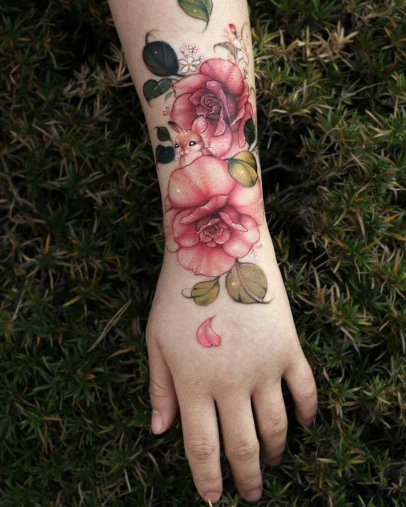 Rose Floral Arm Tattoo