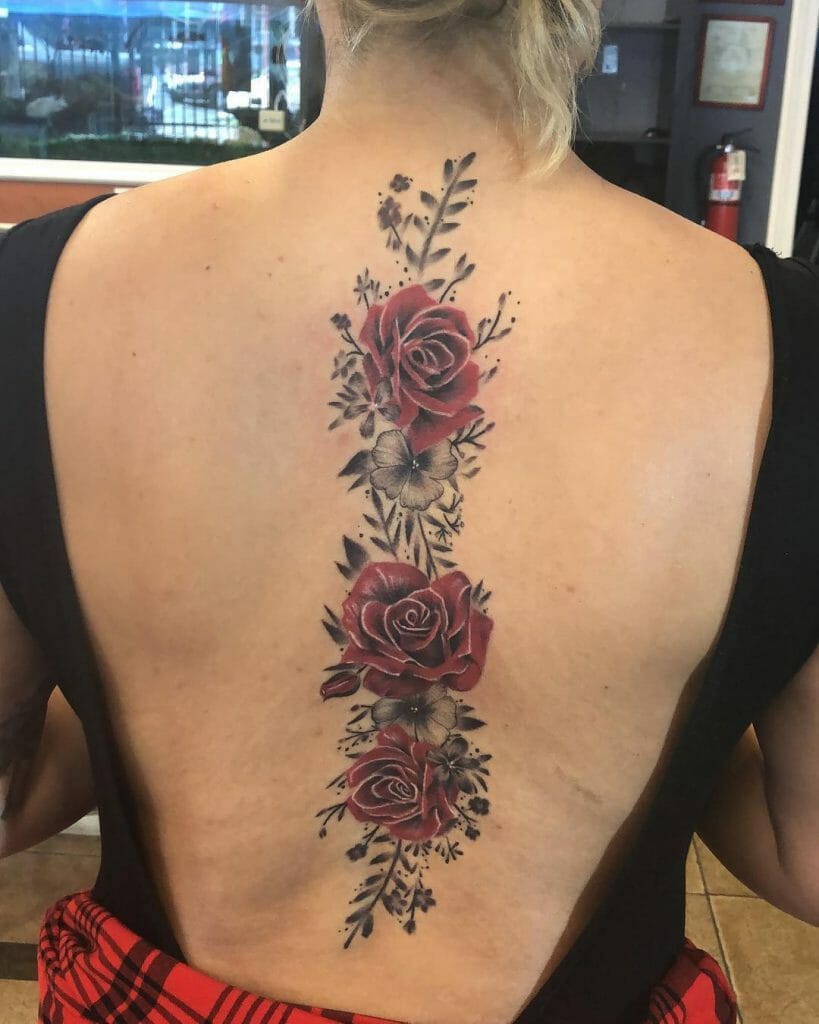 Rose Flower Tattoo With Vintage Design Themes