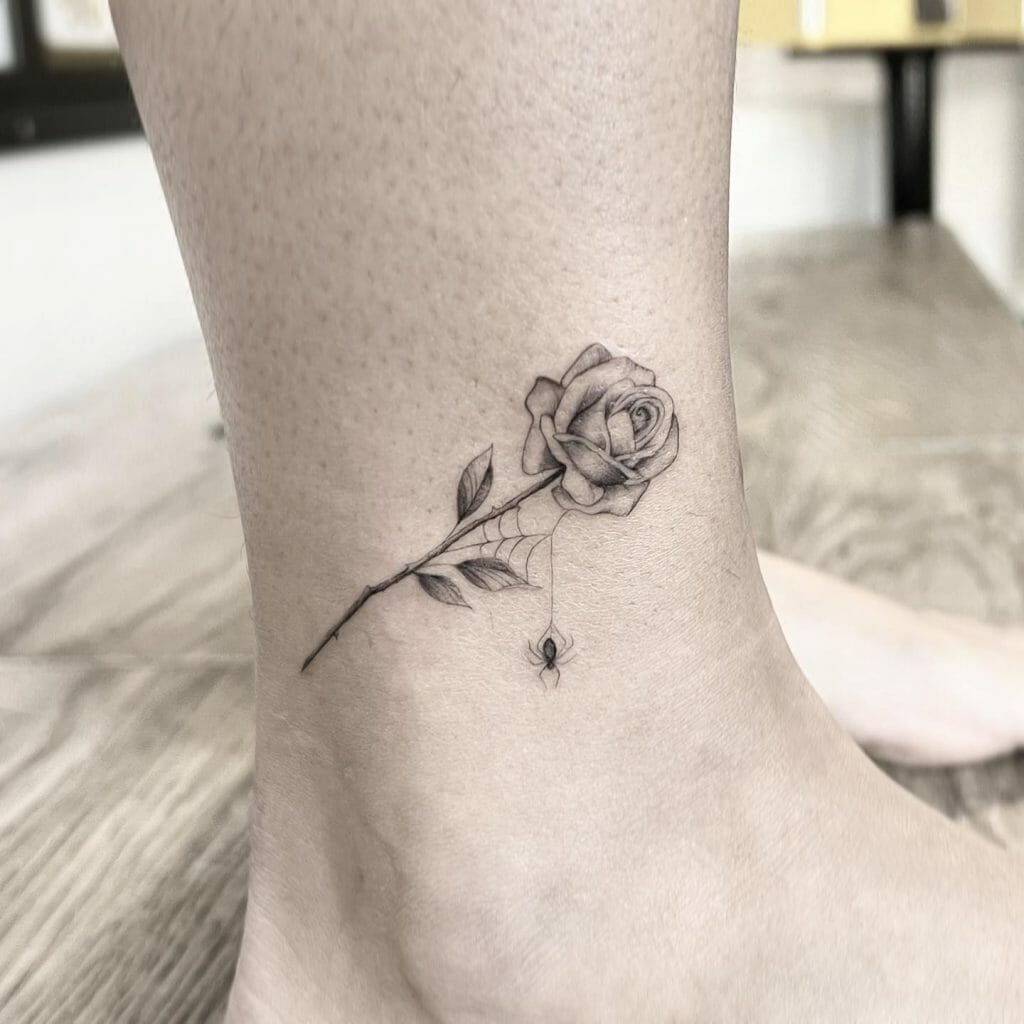 Rose and Spider Tattoo