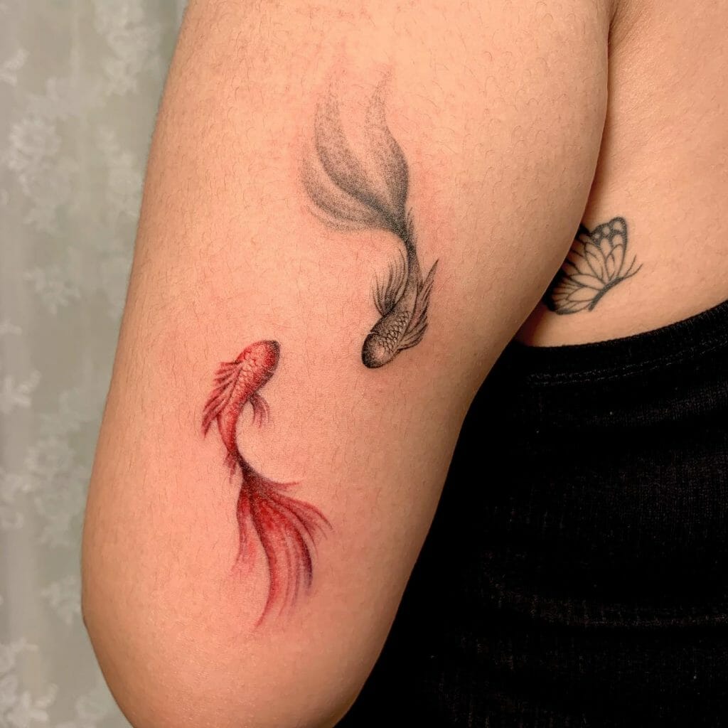 Shaded Koi Fish Tattoo
