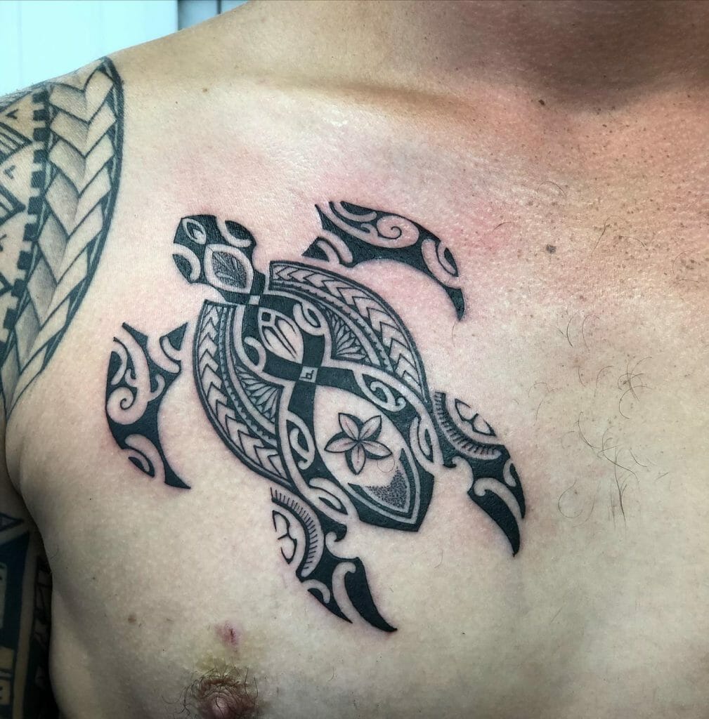 Shoulder Hawaiian Turtle Tattoo Design