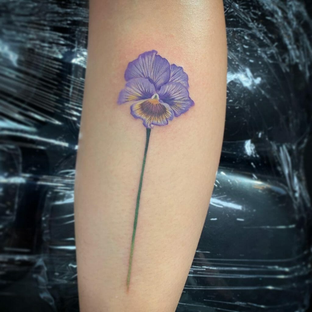 Simple And Minimal Ideas For A Pansy Flower Tattoo