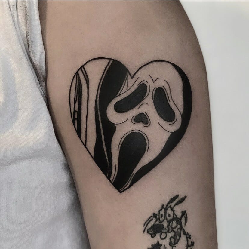 Simple Ghostface Tattoo Designs For Fans