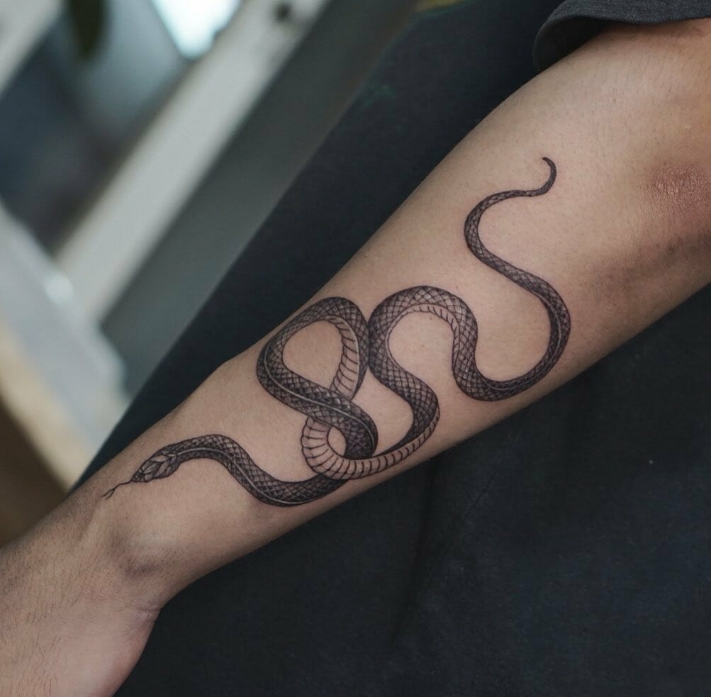Simple Snake Drawing Tattoos