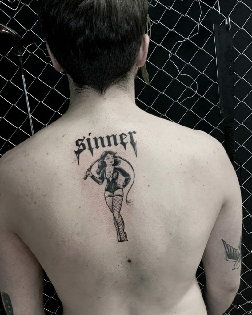 Sinners Tattoo On The Back