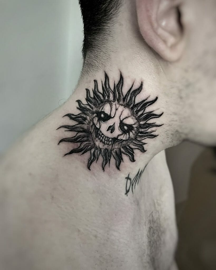 Skull Small Sun Tattoo