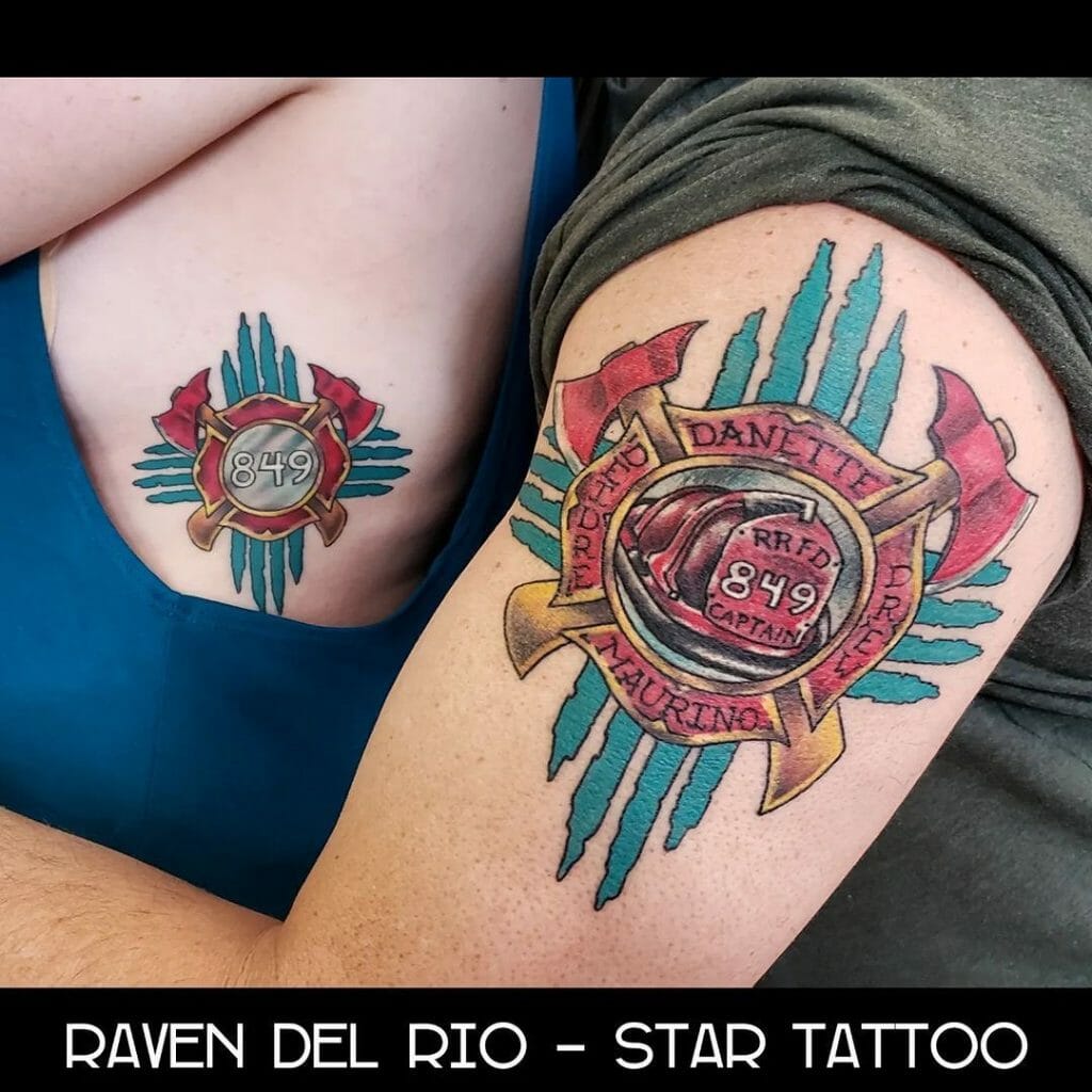 Small Couple Firefighter Tattoo