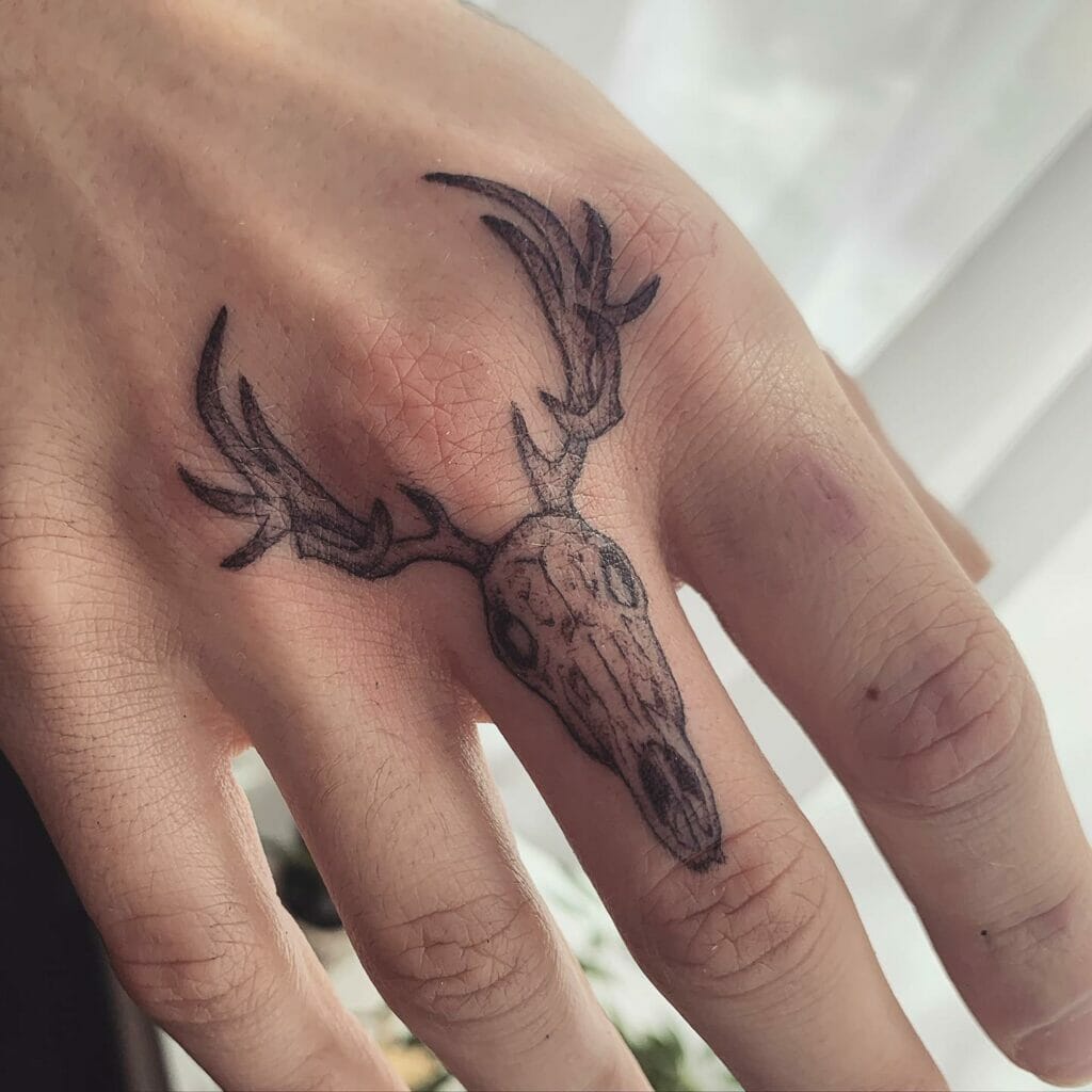 Small Deer Skull Tattoo
