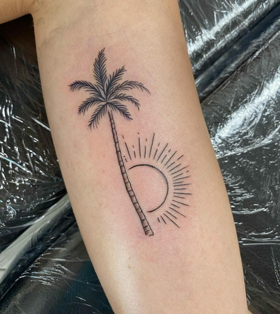 Small Half Sun Tattoos