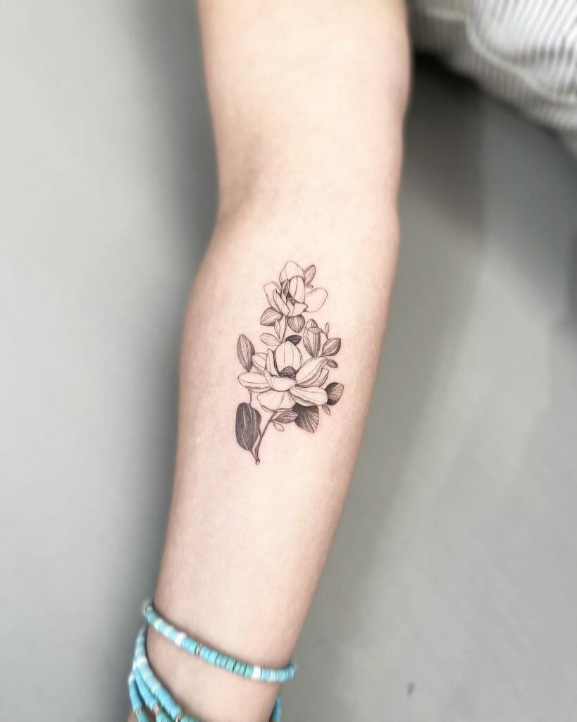Small Magnolia Flower Tattoo Design That Everybody Will Love