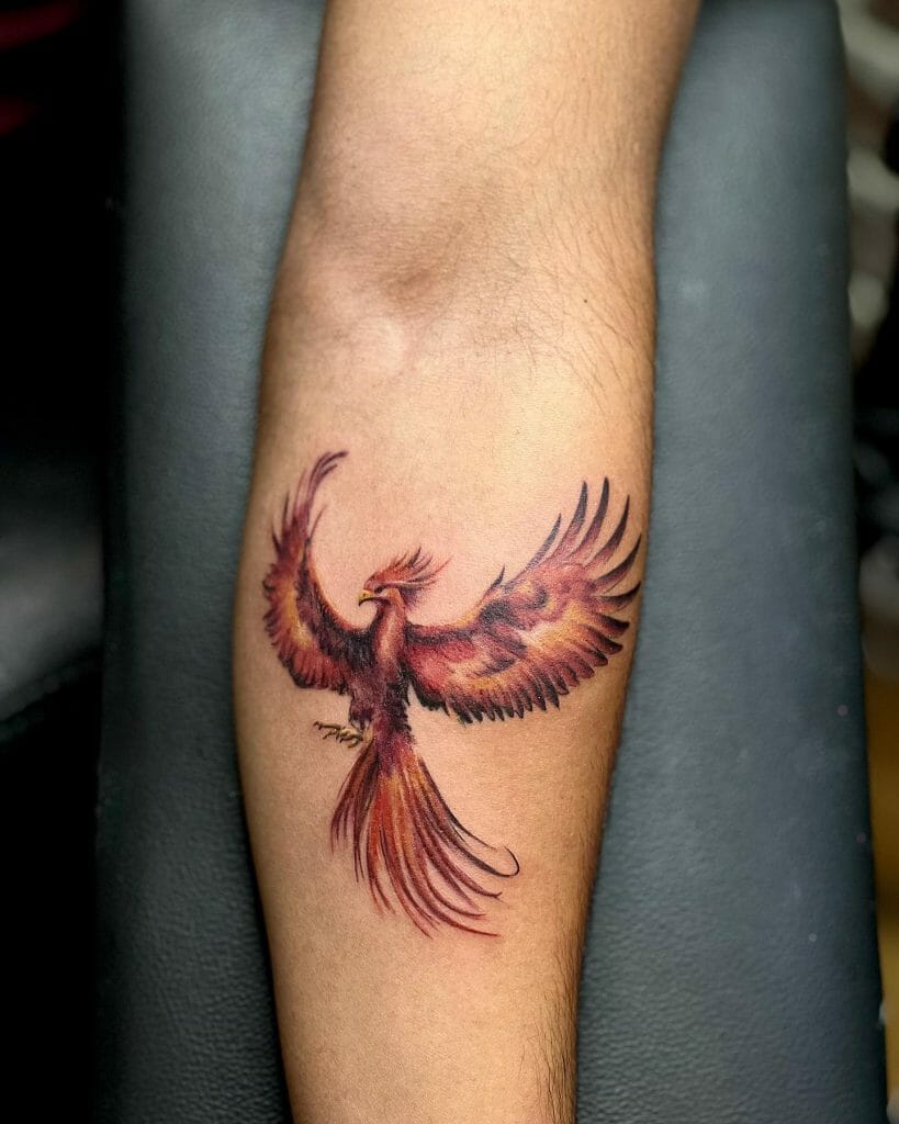 Small Realistic Phoenix Tattoo