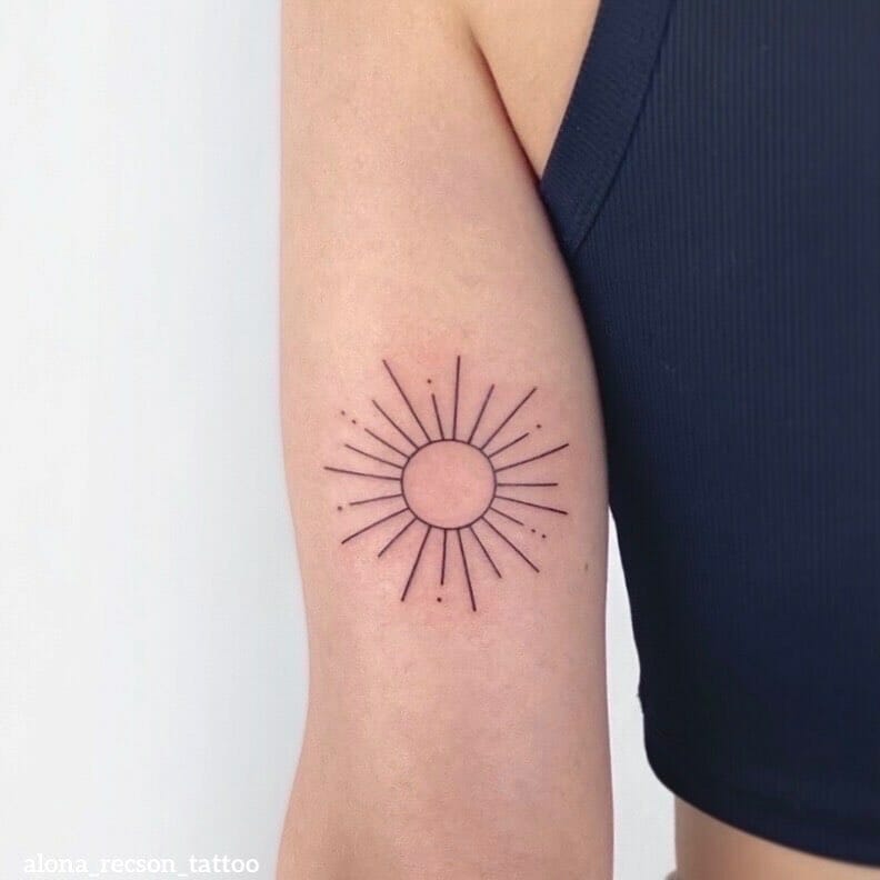 Small Simple Sun Tattoo