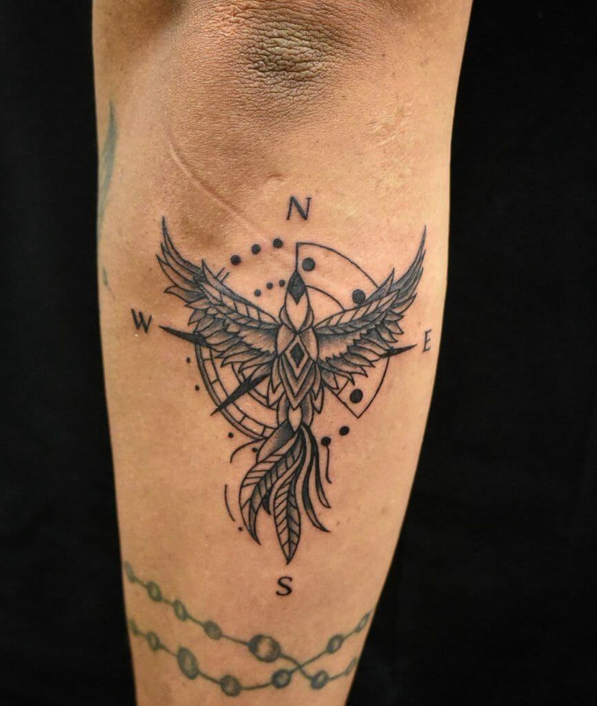 Small Unique Phoenix Bird Tattoo