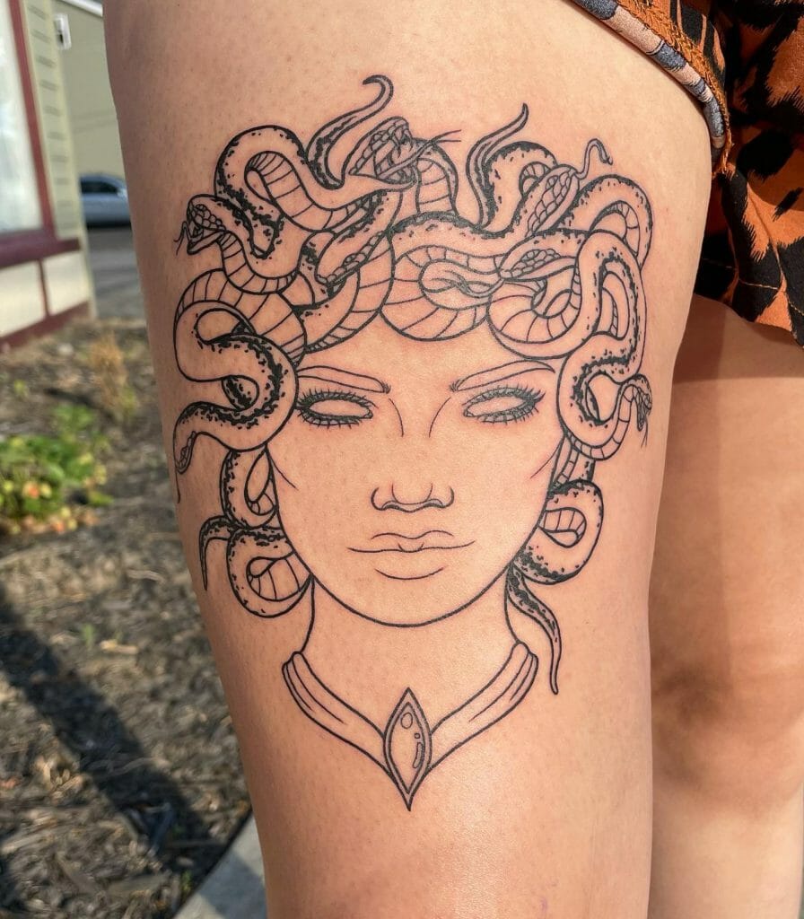 Snake Tattoo With Human Face