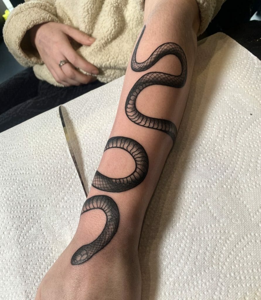 Snake Wrapped Around Forearm Tattoo Designs