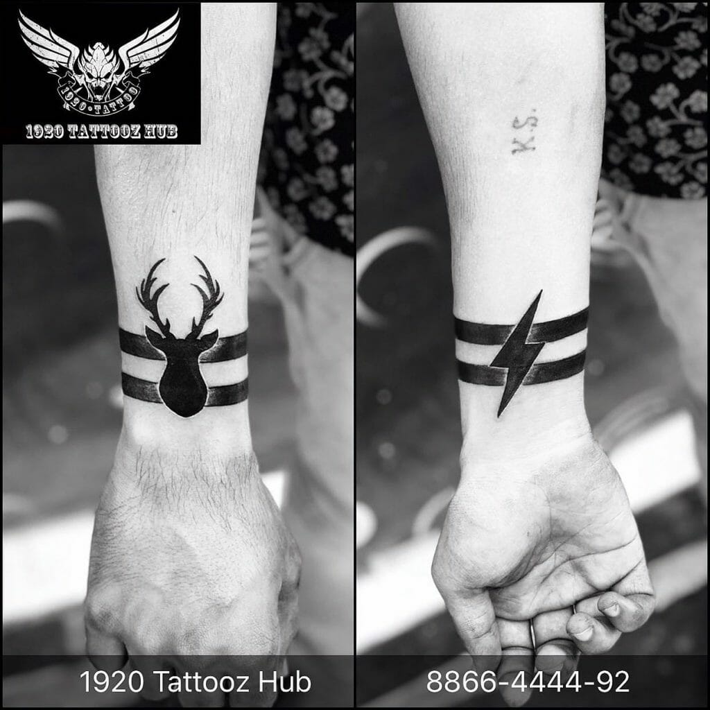 Solid Black Wrist Baad Tattoo ideas