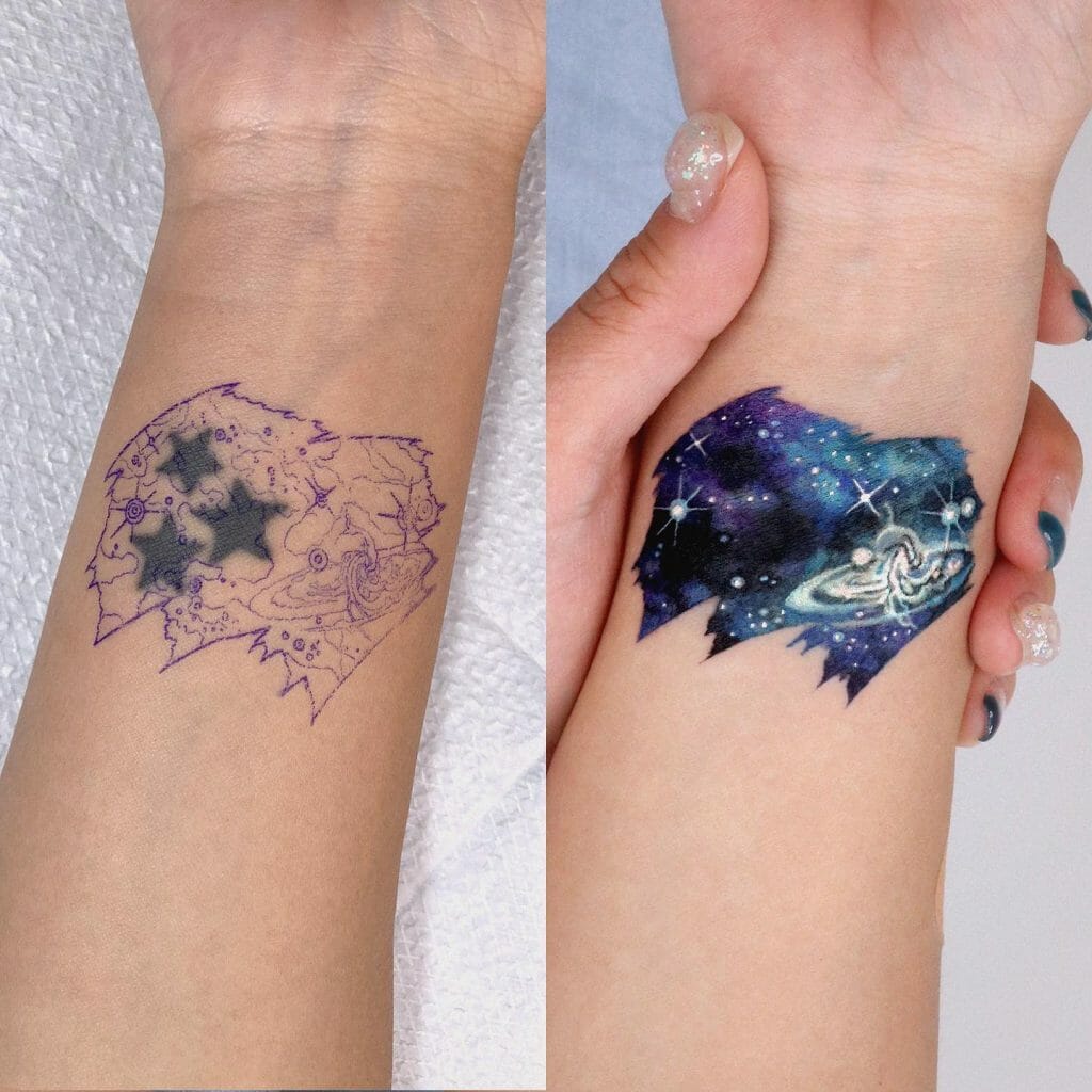 Stars To Galaxy Cover Small Tattoo